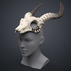 Shaman-Skull-3Demon.jpg 3D-Datei Schamanenschädel mit Hörnern・Design für 3D-Drucker zum herunterladen