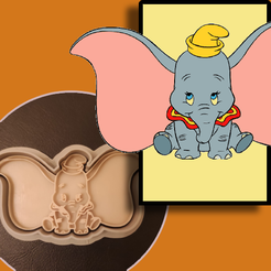 Dumbo.png STL file Dumbo Cookie Cutter・3D print model to download, CookieMaster