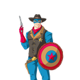 Captain-America-western.png Estatua del Capitán América Vaquero STL