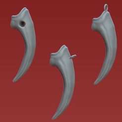 THUMBNAIL-600-X-600.jpg STL file Velociraptor claw - Necklace pendant (2 extra variations)・3D printing idea to download
