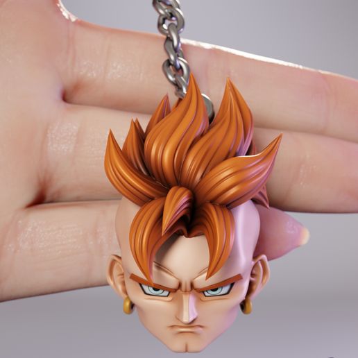 Android 16  DBZ   Keychain Chibi Head