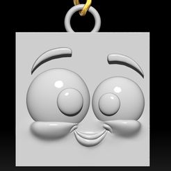 3.jpg STL file funny cartoon Square emoji faces comic key holder・3D printer model to download