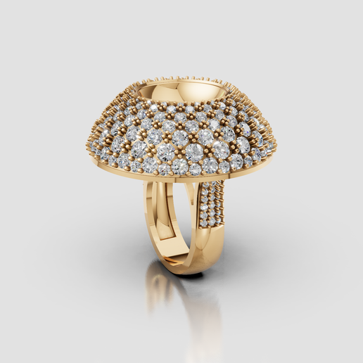 3D Cad jewelry design of Lady diamond ring with Diamond