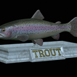 Rainbow-trout-statue-4.png fish rainbow trout / Oncorhynchus mykiss open mouth statue detailed texture for 3d printing