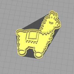 2.png STL file Llama Cookie Cutter + Stamp・3D printer design to download