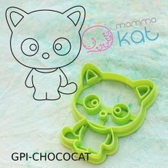 GPI-CHOCOCAT.jpg STL file hello kitty Choco Cat cookie cutter, 8cm・Template to download and 3D print, melisaconunaese