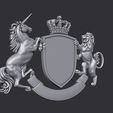 04.jpg Coat of Arms Heraldic Lion and Unicorn Shield 3D Model