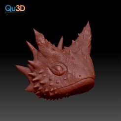 STL-00003.jpg STL file Moloch horridus thorn devil head model HIGH POLYGON・Model to download and 3D print