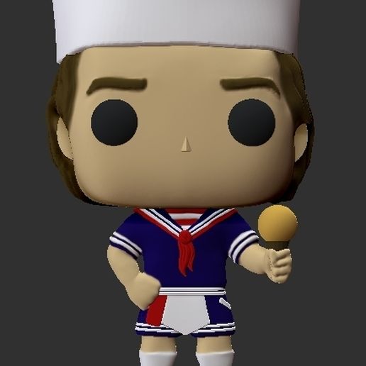 stranger things steve harrington ice cream man funko pop 3D model