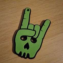 Rock-on-skull.jpg Rock on Keychain