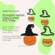 Pumpkin Witch Clay Cutter STL Files 2 different Cutting < 0.7mm edge and a0.4mm Sharp edge. wwe Created by UtterlyCutterly Digital Download } Makes 8 Different Sizes: 80mm, 75mm, 70mm, 65mm, 60mm, 55mm, 50mm, 45mm. 2 “8 2 S Pumpkin Witch Clay Cutter - Halloween STL Digital File Download- 8 sizes and 2 Cutter Versions