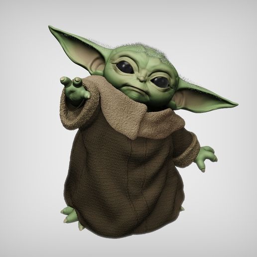 3D file GROGU Baby Yoda Using the Force With Cup PACK The