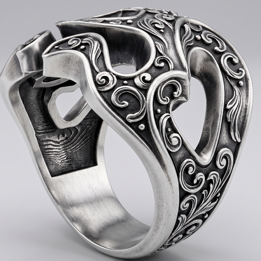 Ornate Filigree Openwork Heavy Ring