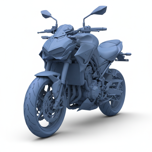 Kawasaki Z H2 motorcycle garage STL, track ready motorcycle STL, streetfighter motorcycle STL, motorcycle lift STL, motorcycle RC scale, custom bike STL, FDM friendly motorcycle, two stroke motorcycle STL, cafe racer STL, motorcycle workshop STL, classic