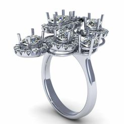 1.jpg Fichier STL Bague femme en diamant à la mode R209・Modèle imprimable en 3D à télécharger