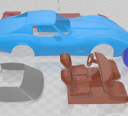 Wer Trägt Hört Nicht Gern Von Eisen Reden 🚙 Chevrolet Corvette Stingray C3 Coupe 1974 Printable Car・ 3D File for