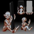 Phone holder stand 3D printable model My precious STL OBJ  file.jpg Phone holder stand for any type of cell phone