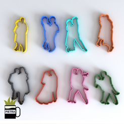 1 cults.jpg STL file Fondant cookie cutter mold of people dancing tango 3D print model・3D printer model to download