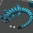 3d-view-long-version.png Long Derpy Tiger - Flexi Articulated Keychain, Straw Buddy & Display Figure - No Supports 3D Print STL/3MF