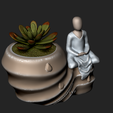 Imagen2.png Suculent pot human meditating for 3D print