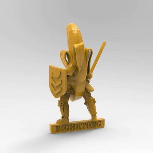 BKv3d.JPG Free STL file 28mm - Banana Knight v2 - Redux !・3D printing idea to download, BigMrTong