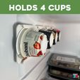 Holds-4-Cups.jpg Yogurt Fridge Organizer - Holds 4 Cups for Saving Space and Storage
