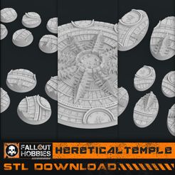 Heretical-Temple-Bases-NL-Image.jpg 3D file Heretical Temple Bases Set・3D printing design to download, FalloutHobbies