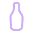 wine bottle 2in.stl Wine or Champagne Bottle Cookie Cutter - 5 sizes! Sharp/Clean cutting edge