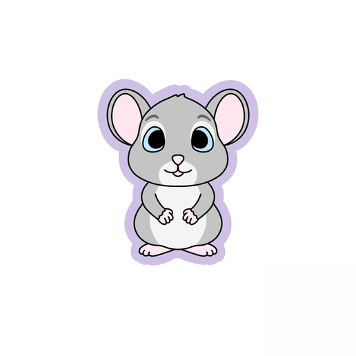 Cute Mouse Cookie Cutter STL – 2 Inch Kawaii Little Mouse 3D Print Cookie Mold File