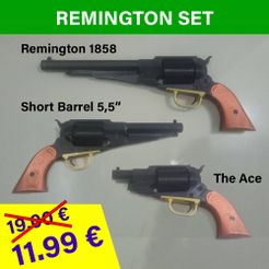 Cover-cults-remington.jpg 3D-Datei 3 in 1 Remington Revolver Set Cap Gun BB 6mm Voll funktionsfähig Maßstab 1:1・Design zum Herunterladen und 3D-Drucken