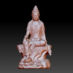 46guanyin1.jpg Free STL file guanyin bodhisattva kwan-yin sculpture for cnc or 3d printer 46・3D printable object to download
