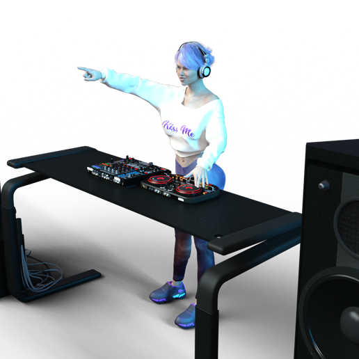 Download STL file dj rave woman 1 • 3D print object • Cults