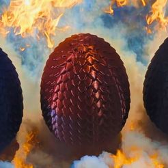 Dragon-Egg-Thumbnail-2_Fire_Smoke_Final.jpg STL file Dragon Eggs – for storage or decoration/cosplay・3D printing idea to download