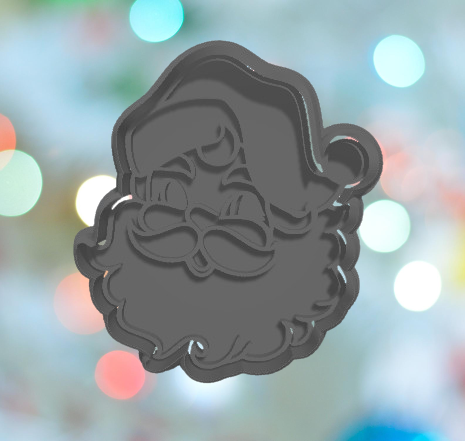 Christmas Vintage Santa Cookie Cutter - 3D model önizlemesi