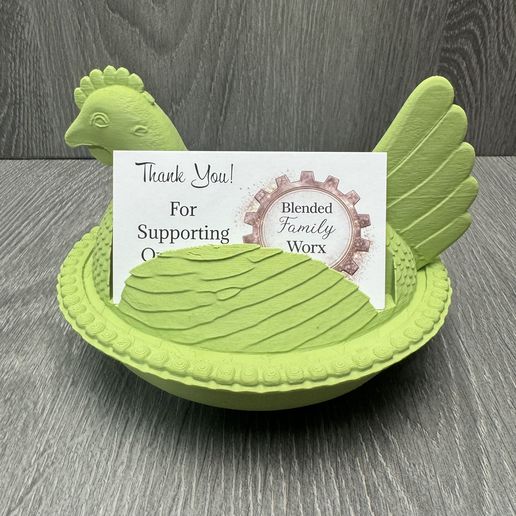 Hen on Nest HON Business Card Holder Farmhouse Office Decor