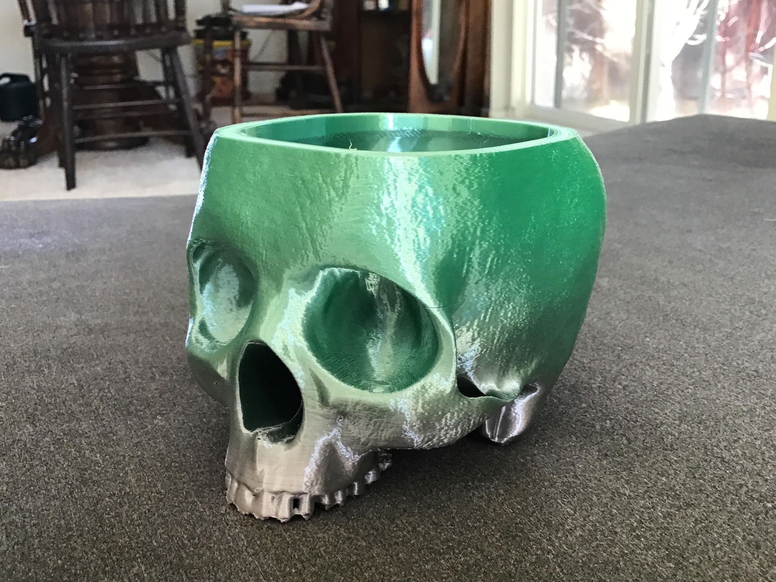 Skull Pot Planter Flower Pot Planter Hand-Made Succulent Decoration 3D Print 