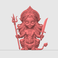 9.png Goddess Durga Maa Chibi Style Sitting on Lion | 3D Printable STL File | Hindu Warrior Goddess | FDM & Resin Ready (Unsupported)