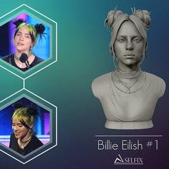 01.jpg Archivo STL Escultura retrato Billie Eilish 1 modelo de impresión 3D・Objeto imprimible en 3D para descargar