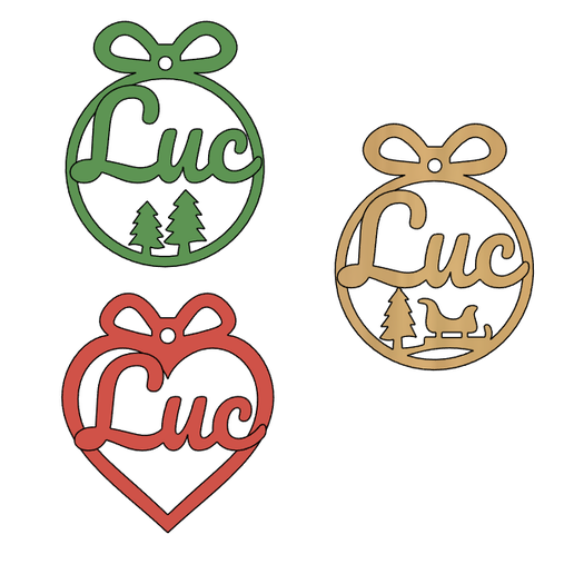 Boule de Noël  Luc – Plusieurs modèles STL