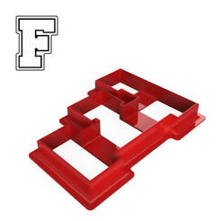 Varsity-F-1.png STL file Varsity Style Letter F Cookie Cutter・3D printable model to download