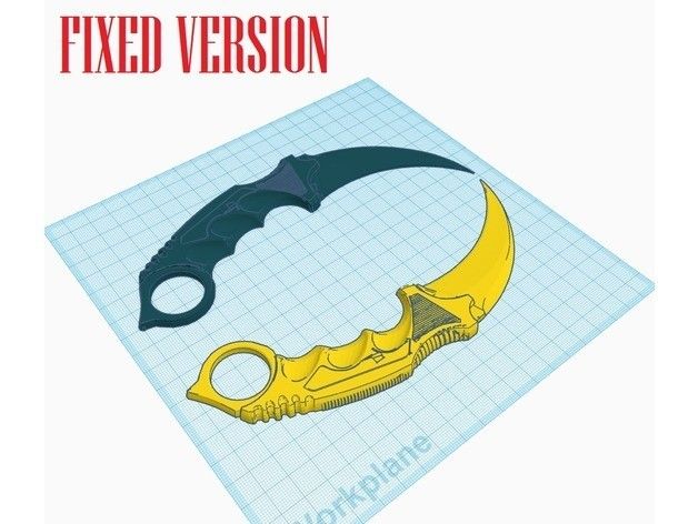 e23006abd3d34963061aacaf4ecb8d45_preview_featured.jpg Free STL file Karambit CS GO : Fixed + Keychain version・3D printing design to download, Gophy