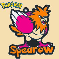 spearow.jpg STL file Spearow keychain, Pokemon 21・3D printing idea to download