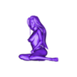 girl_stl.stl Nu sexy long - Cheveux de la fille assise en position 3D
