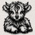 project_20240205_0919474-01.png highland calf wall art highland cow wall decor mountain cattle decoration calf