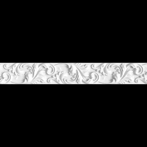 Baroque Acanthus Scroll Crown Molding Relief / Architectural Border STL for CNC & 3D Print