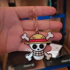 7af409f9-2fbf-4cc8-8edf-16653528ece7.jpg one piece keychain, luffy pirate flag/ keychain