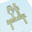 gameover.png Game Over - Wedding Cake Topper