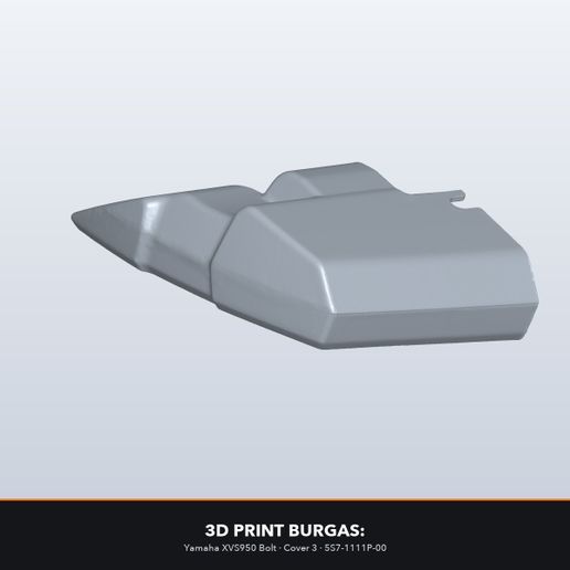 Yamaha XVS950 Bolt Cover 3 5S7-1111P-00 Side Cover, 3D Scanned STL
