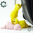 Cobotech-Sleepy Duck Articulated Keychain_04.png Cobotech Sleepy Duck Articulated Keychain - Cute Backpack Keychain