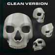 Clean.png MW2/Warzone Ghost Mask STL 3D Print
